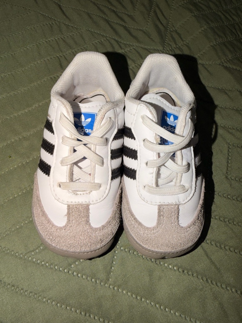 adidas samba Kids White, Black & Tan Classic Sneaker